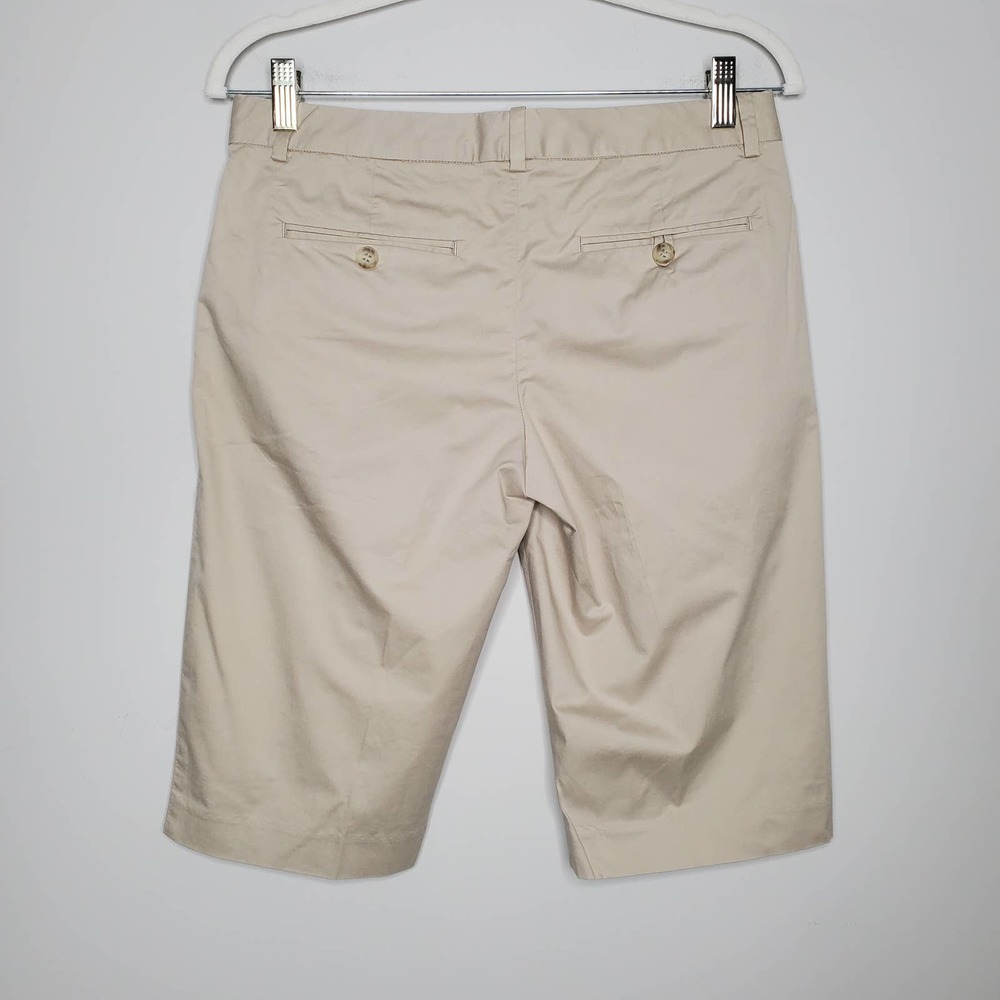 THEORY Cream Stone Tan Palmer Westside Bermuda Shorts Sz 4 - Picture 5 of 7